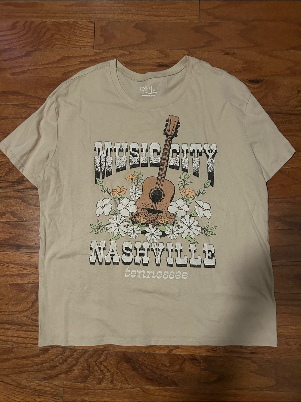 Time and Tru Beige Music City Nashville Graphic Tee